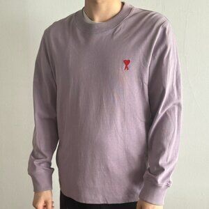 AMI Paris Purple Ami de Coeur Long Sleeve T-Shirt – Size L